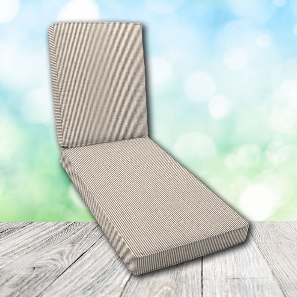 Boxed Chaise Lounge Cushion in Sunbrella Fabric by Cascadia Outdoor Cushions