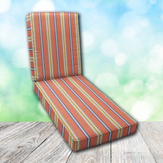 Boxed Chaise Lounge Cushion in Sunbrella Fabric by Cascadia Outdoor Cushions