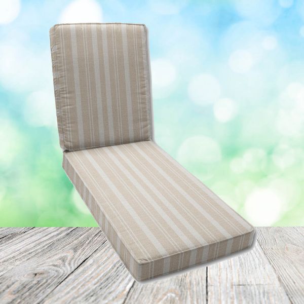 Boxed Chaise Lounge Cushion in Sunbrella Fabric by Cascadia Outdoor Cushions