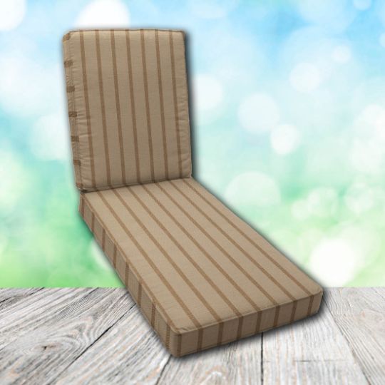 Boxed Chaise Lounge Cushion in Sunbrella Fabric by Cascadia Outdoor Cushions