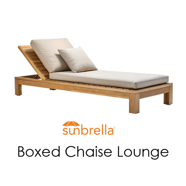 Picture of Boxed Chaise Lounge Sunbrella Fabrics