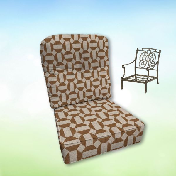 Sunbrella Assemble II Teak Hanamint Replacement Cushions Club Chair | Estate Back