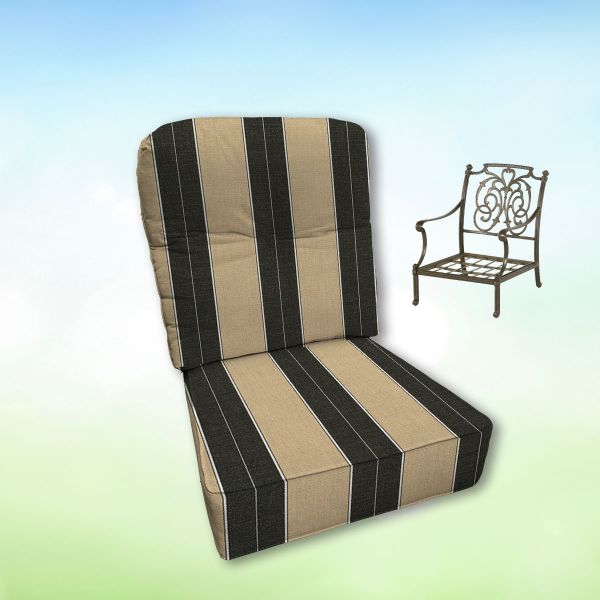 Sunbrella Berenson Tuxedo Hanamint Replacement Cushions Club Chair | Estate Back