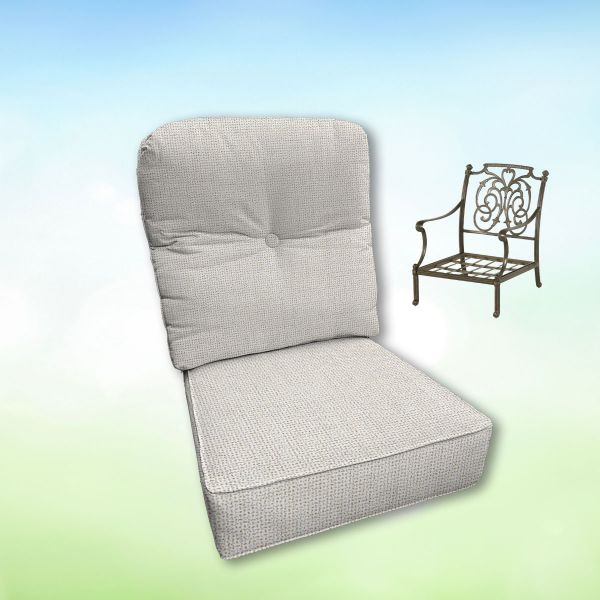 Sunbrella Blend Linen Hanamint Replacement Cushions Club Chair | Estate Back
