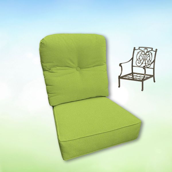 Sunbrella Canvas Macaw Hanamint Replacement Cushions Club Chair | Estate Back