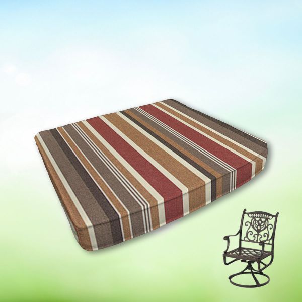 Sunbrella Brannon Redwood Hanamint Dining Chair Seat | Curved Front in 3 sizes