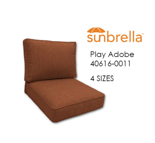 Economy Deep Seating Replacement Cushions in Sunbrella Play Adobe Fabrics