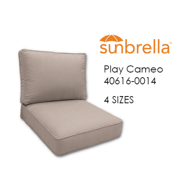 Economy Deep Seating Replacement Cushions in Sunbrella Play Cameo Fabrics