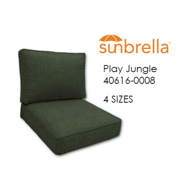 Economy Deep Seating Replacement Cushions in Sunbrella Play Jungle Fabrics