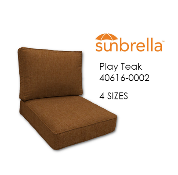 Economy Deep Seating Replacement Cushions in Sunbrella Play Teak Fabrics