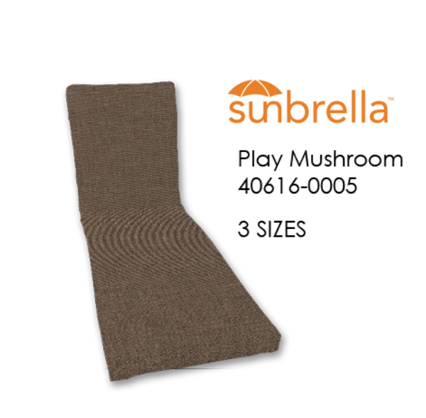 Universal Chaise Cushions in Sunbrella Play Mushroom- Economy Replacement Cushions