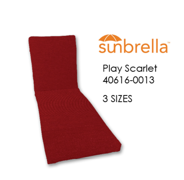 Universal Chaise Cushions in Sunbrella Play Scarlet - Economy Replacement Cushions