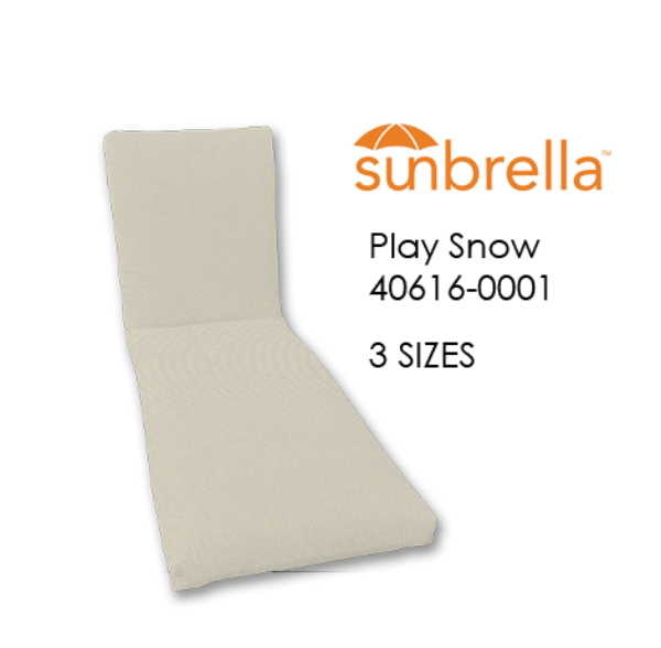 Universal Chaise Cushions in Sunbrella Play Snow - Economy Replacement Cushions