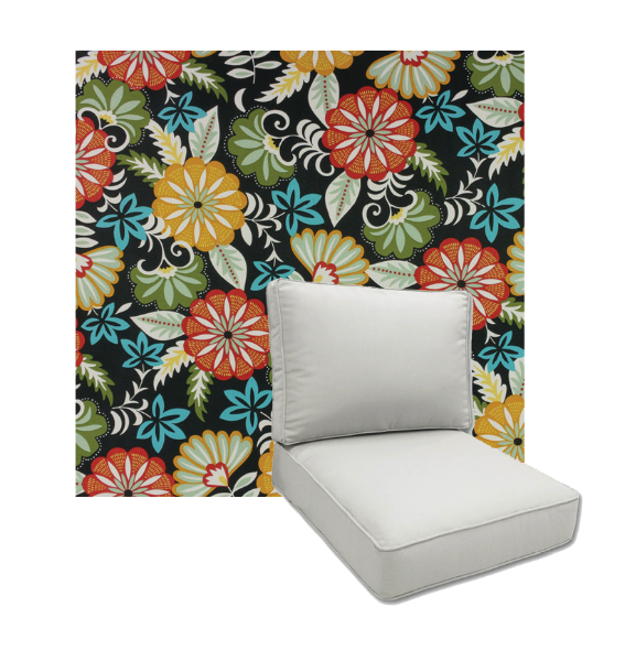 Cadelle Ebony by Richloom Solarium Deep Seating Patio Chair Cushions