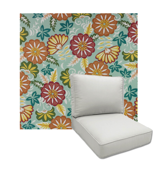 Cadelle Meadow by Richloom Solarium Deep Seating Patio Chair Cushions