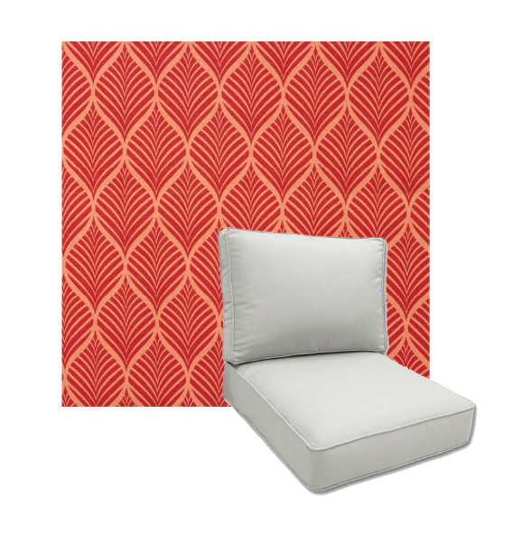 Fenbrook Coral by Richloom Solarium Deep Seating Patio Chair Cushions