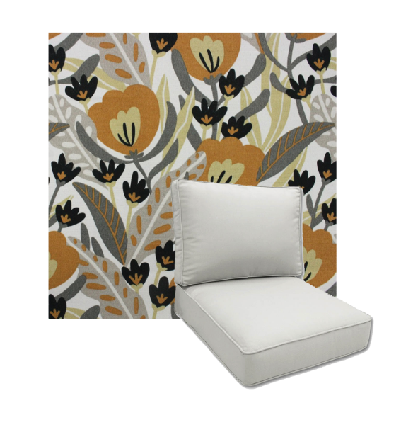 Fournette Driftwood by Richloom Solarium Deep Seating Patio Chair Cushions