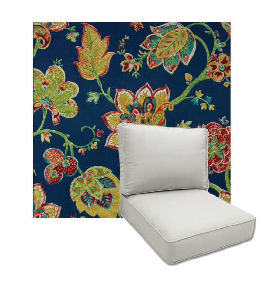 Kayton Navy by Richloom Solarium Deep Seating Patio Chair Cushions