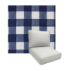 Patterson Navy by Richloom Solarium Deep Seating Patio Chair Cushions