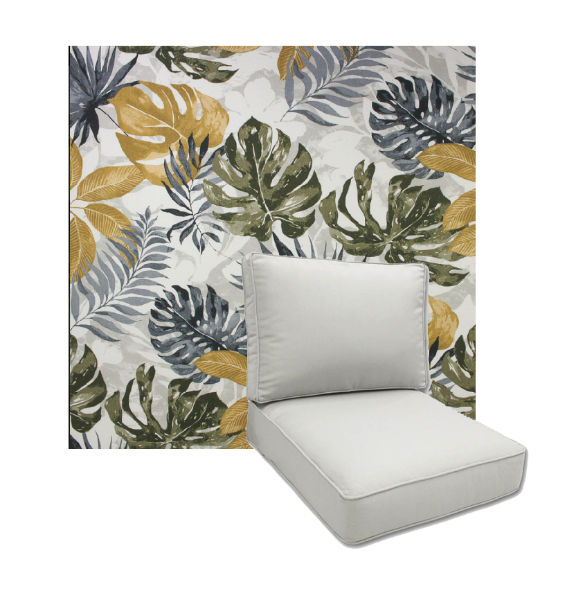 Piermont Stone by Richloom Solarium Deep Seating Patio Chair Cushions