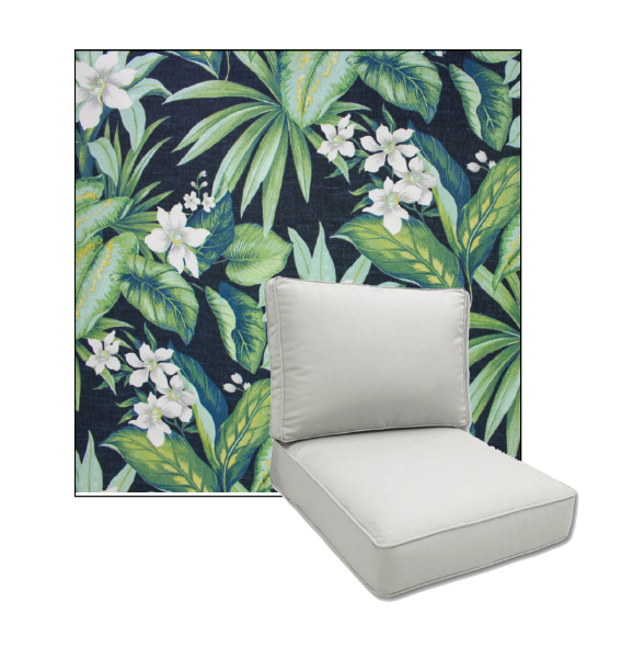 Tahiti Navy by Richloom Solarium Deep Seating Patio Chair Cushions