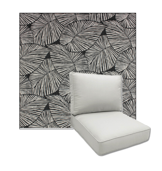 Talia Noir by Richloom Solarium Deep Seating Patio Chair Cushions