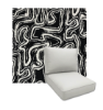 Squiggle Carbon by Revolution Performance Fabrics Deep Seating Patio Chair Cushions