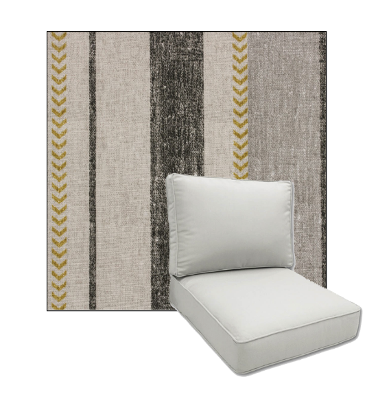 Weekender Driftwood by Richloom Solarium Deep Seating Patio Chair Cushions