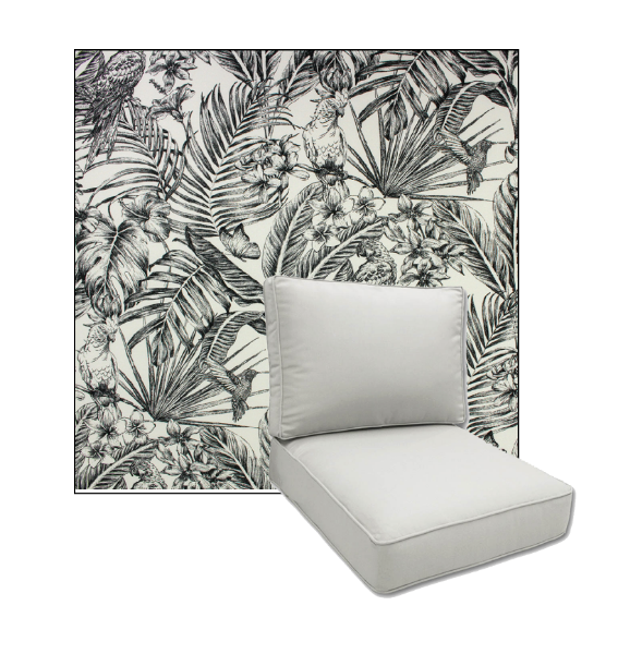 Wilshire Ebony by Richloom Solarium Deep Seating Patio Chair Cushions