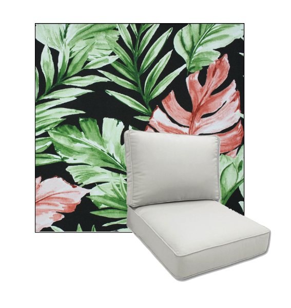 Zeeland Midnight by Richloom Solarium Deep Seating Patio Chair Cushions