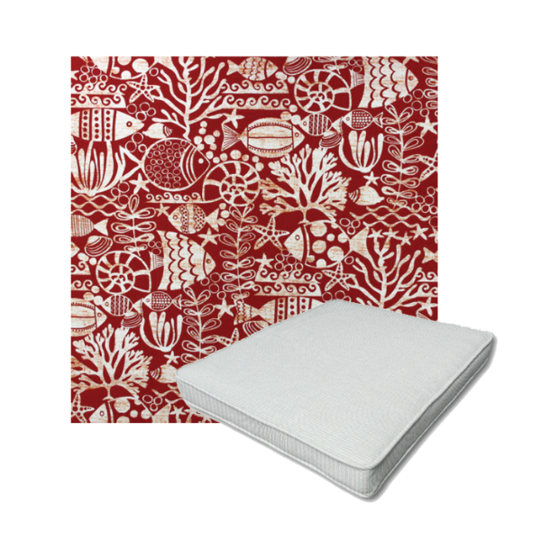 Richloom Solarium Seagate Red Boxed Patio Dining Chair Seat Cushions – Custom Outdoor Comfort