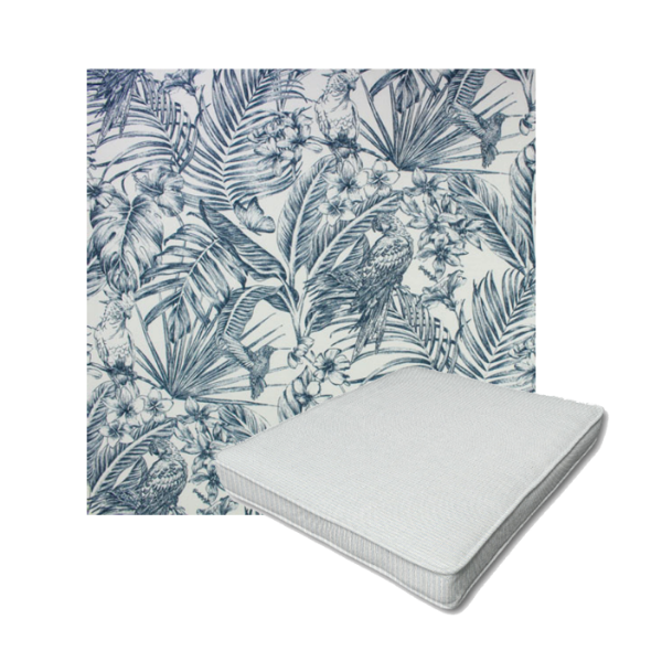 Richloom Solarium Wilshire Indigo Boxed Patio Dining Chair Seat Cushions – Custom Outdoor Comfort