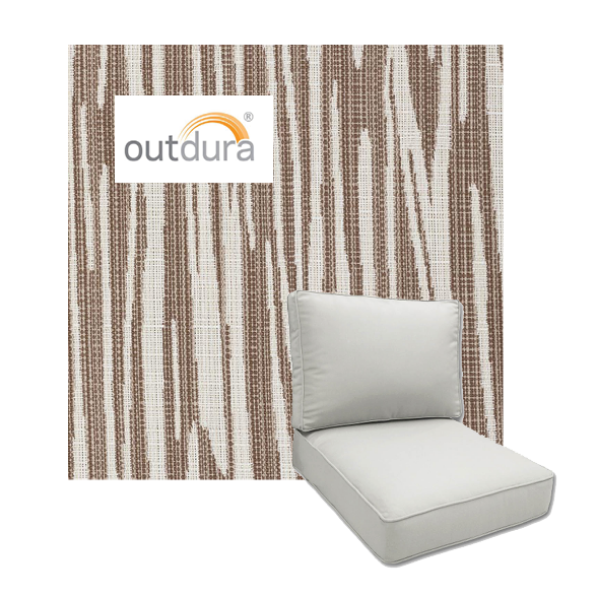 Custom Boxed Deep Seating Cushions in Outdura Fabrics | Made to Order