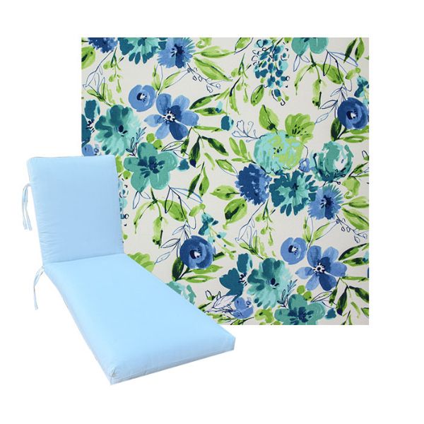 Universal Chaise Cushions in Richloom Solarium Bettina Aqua - 3 Universal Sizes