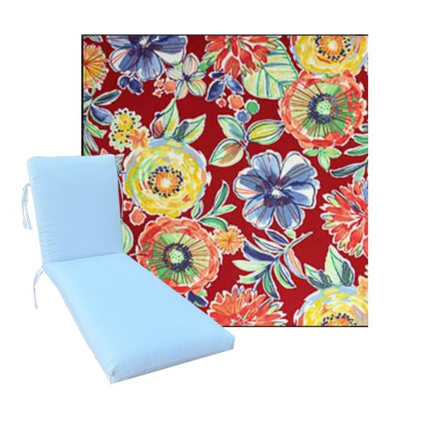 Universal Chaise Cushions in Richloom Solarium Colsen Berry- 3 Universal Sizes
