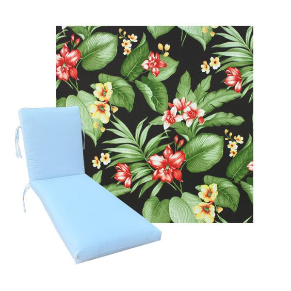 Universal Chaise Cushions in Richloom Solarium Davilla Noir - 3 Universal Sizes