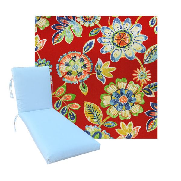 Universal Chaise Cushions in Richloom Solarium Daylin Cherry- 3 Universal Sizes