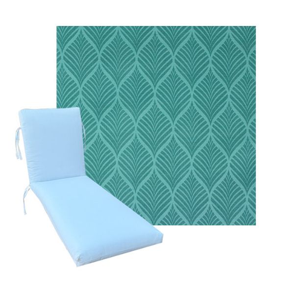 Universal Chaise Cushions in Richloom Solarium Fenbrook Teal- 3 Universal Sizes