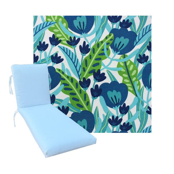 Universal Chaise Cushions in Richloom Solarium Fenbrook Lagoon - 3 Universal Sizes