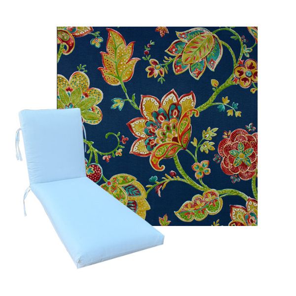 Universal Chaise Cushions in Richloom Solarium Kayton Navy - 3 Universal Sizes