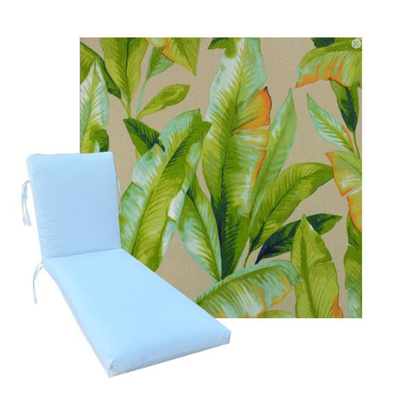 Universal Chaise Cushions in Richloom Solarium Mekko Caramel - 3 Universal Sizes