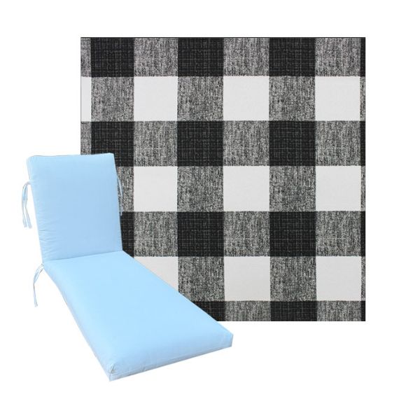 Universal Chaise Cushions in Richloom Solarium Patterson Black -  3 Universal Sizes