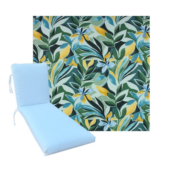 Universal Chaise Cushions in Richloom Solarium Soma Palm 3 Universal Sizes