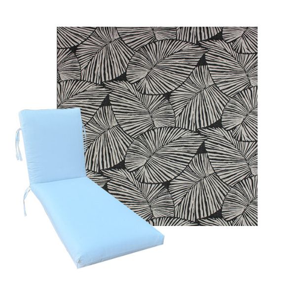 Universal Chaise Cushions in Richloom Solarium Talia Noir 3 Universal Sizes
