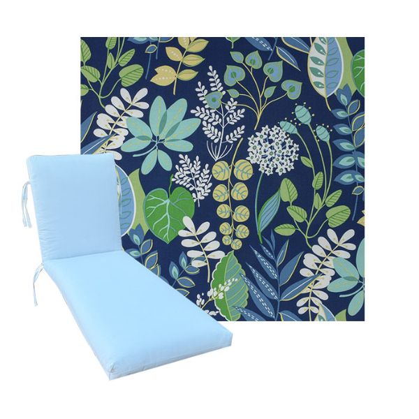 Universal Chaise Cushions in Richloom Solarium Windcrest Navy 3 Universal Sizes