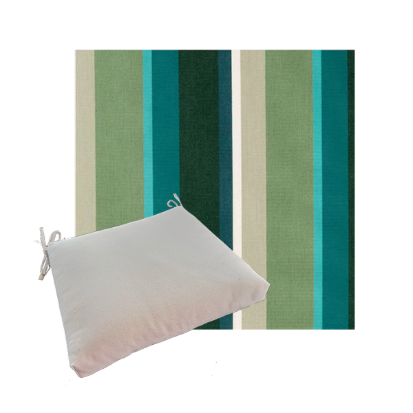 Outdoor Dining Chair Cushion Universal Sizes - Sunbrella Beaming Lagoon