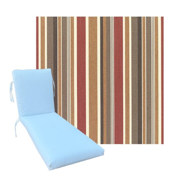 Classic Universal Chaise Lounge Cushions | Sunbrella Brannon Redwood Fabric | 3 Sizes