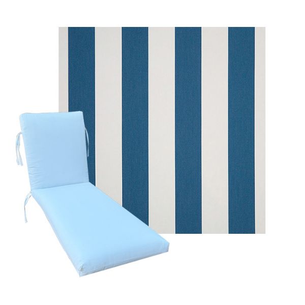 Classic Universal Chaise Lounge Cushions | Sunbrella Cabana Regatta Fabric | 3 Sizes