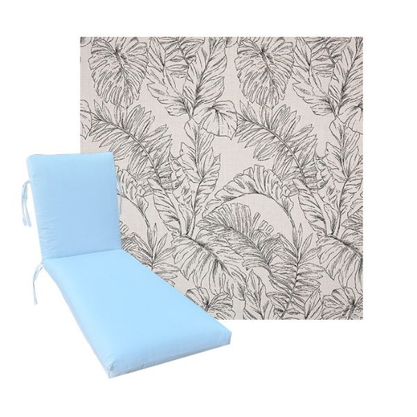 Classic Universal Chaise Lounge Cushions | Sunbrella Calm Graphite Fabric | 3 Sizes