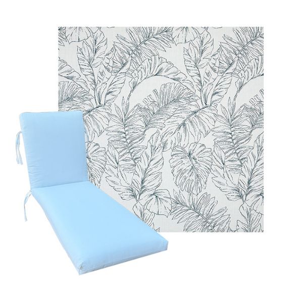 Classic Universal Chaise Lounge Cushions | Sunbrella Calm Laurel Fabric | 3 Sizes